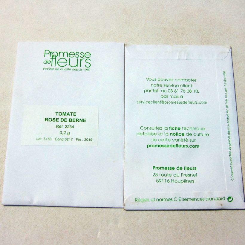 Example of Tomaat Rose de Berne het zakje met 50 zaden (0,2g) as you get