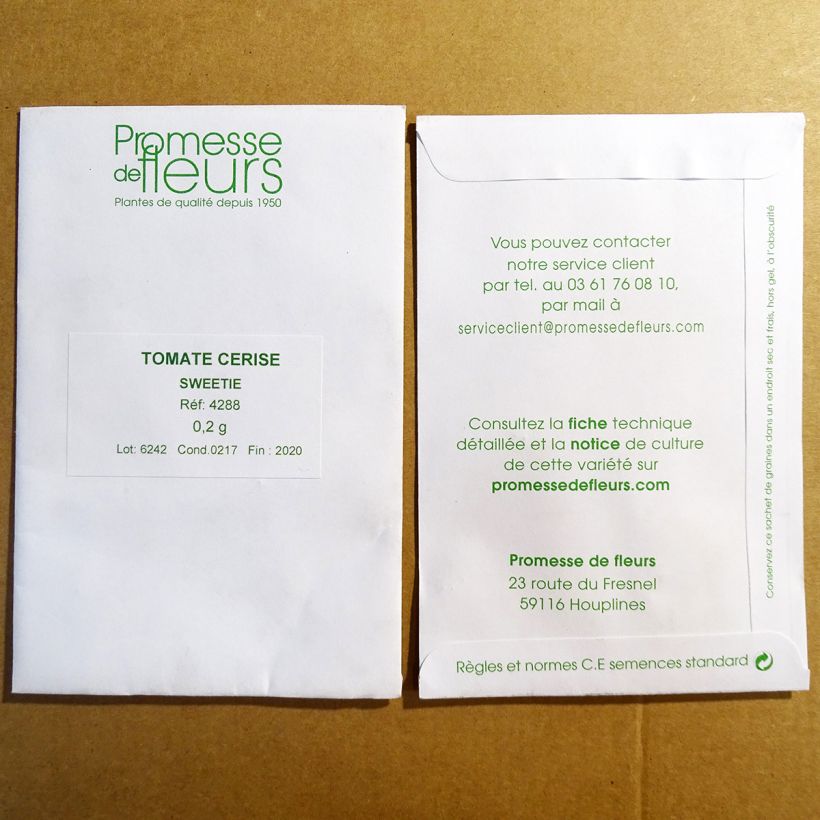 Example of Cherrytomaat Sweetie het zakje met 100 zaden (0,2g) as you get