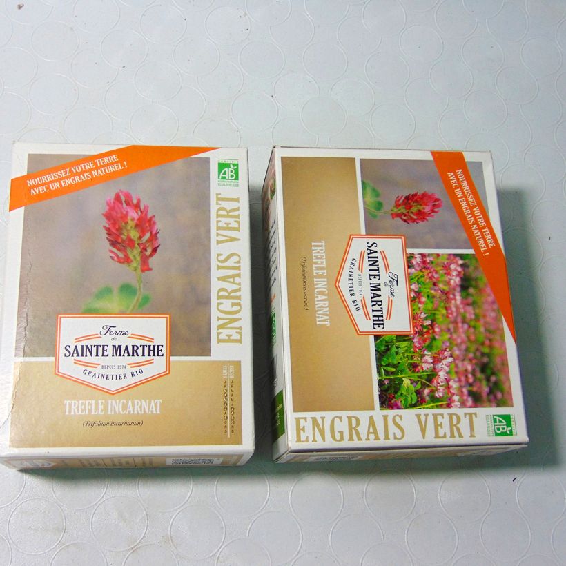 Example of Inkarnaatklaver BIO groenbemester Ferme de Sainte Marthe - Trifolium incarnatum het zakje zaden van 300 gram as you get