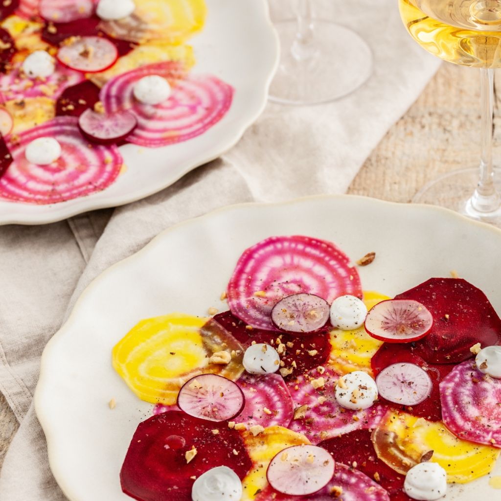 Collectie van 4 biologische gekleurde bieten