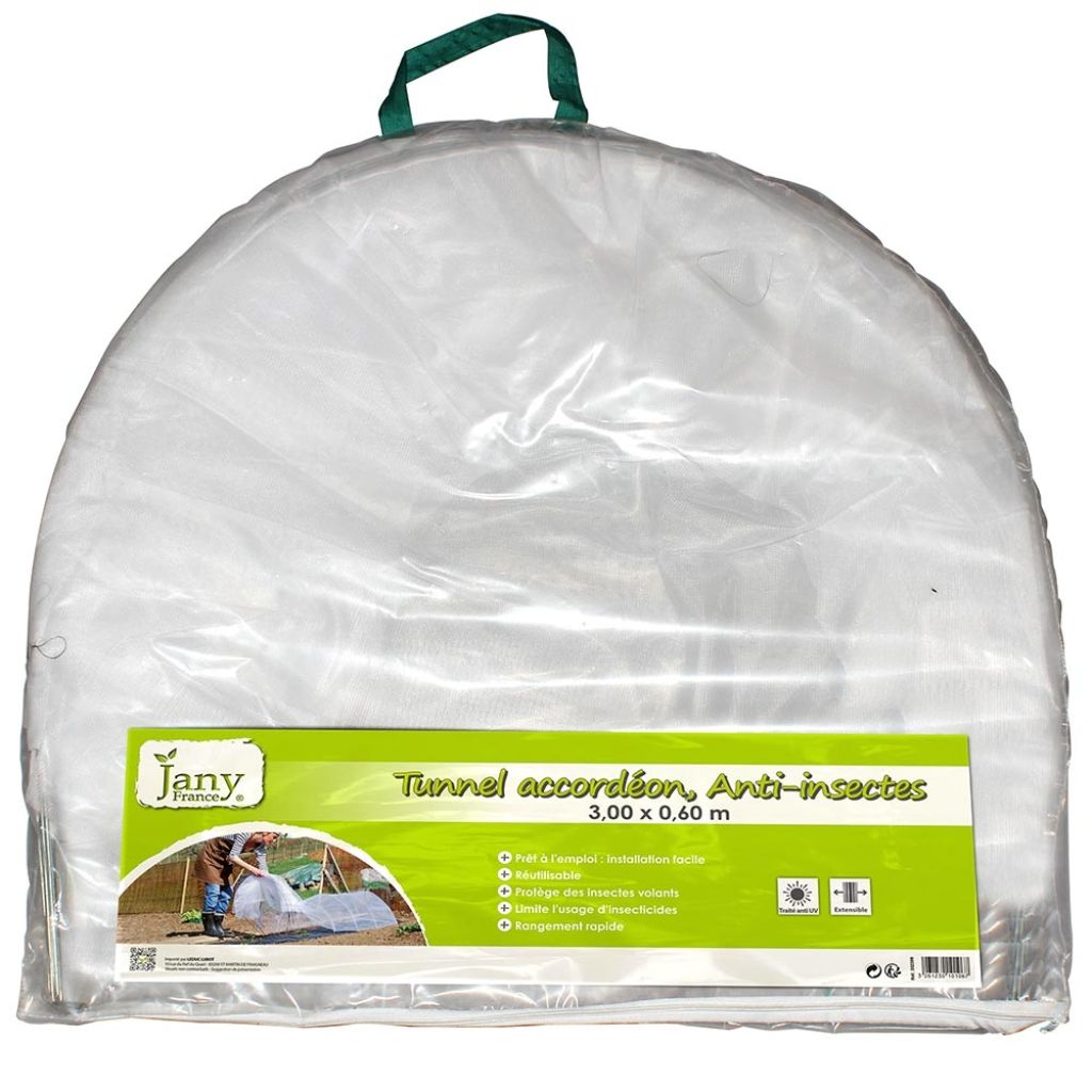 Tunnel accordéon anti-insectes 0,60 x 3 m