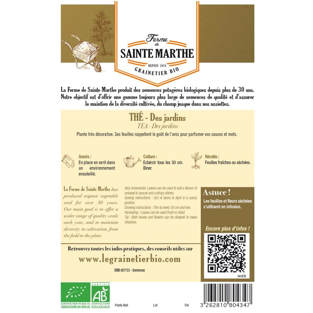 Drakenkop BIO Ferme de Sainte Marthe - Dracocephalum moldavica