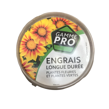 Engrais longue durée Plantes fleuries et Plantes vertes Pro 10-5-20+4 en seau de 1 Kg