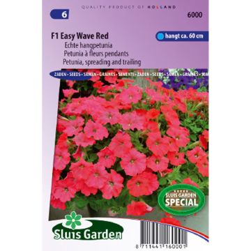 Petunia Easy Wave Rood F1 (zaad) - Hangpetunia